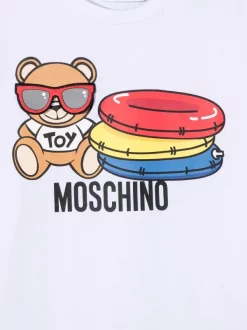( Nouvelle Collection ) Moschino Kids Robe-chemise à Logo Imprimé Enfant -Moschino Kids Soldes Boutique 18018745 38085922 600