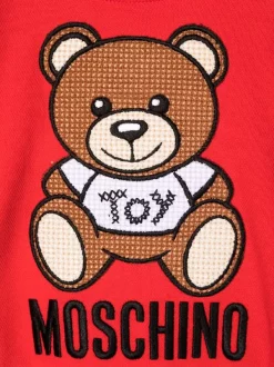 ( Nouvelle Collection ) Moschino Kids Sweat à Imprimé Teddy Bear 50109 ROSSO -Moschino Kids Soldes Boutique 18018806 38102307 600