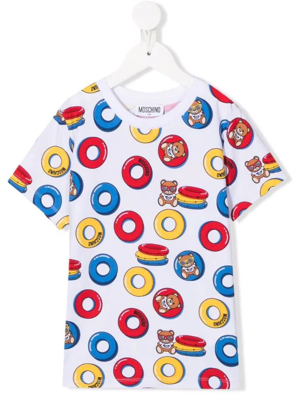 ( Nouvelle Collection ) Moschino Kids 83430 BIANCO T-shirt à Imprimé Teddy Bear Enfant 3 ( Nouvelle Collection ) Moschino Kids 83430 BIANCO T-shirt à Imprimé Teddy Bear Enfant