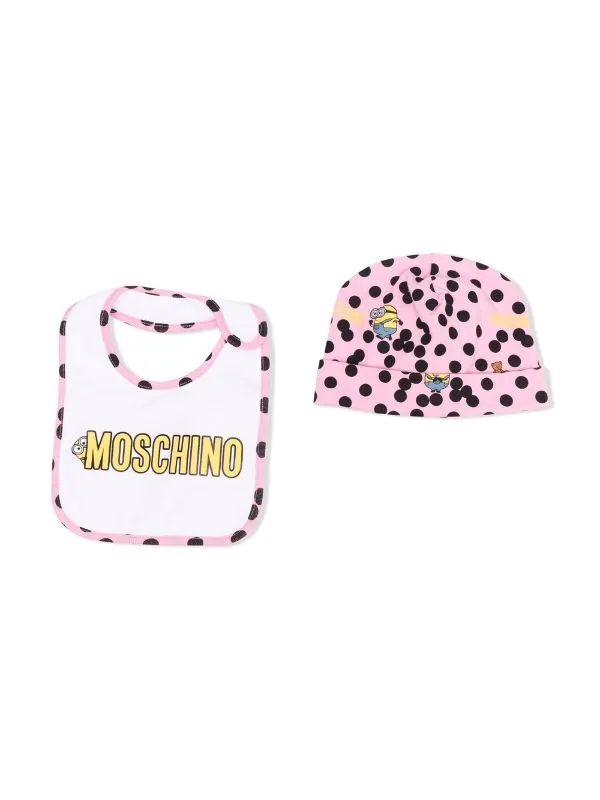( Nouvelle Collection ) Moschino Kids Ensemble Bonnet-bavoir à Logo Imprimé Enfant 3 ( Nouvelle Collection ) Moschino Kids Ensemble Bonnet-bavoir à Logo Imprimé Enfant