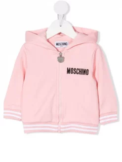 ( Nouvelle Collection ) Moschino Kids 50209 ROSA Hoodie à Imprimé Teddy Bear Enfant