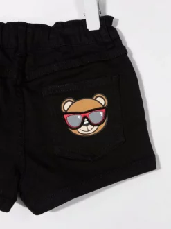 ( Nouvelle Collection ) Moschino Kids Short En Jean à Logo Imprimé 60100 NERO -Moschino Kids Soldes Boutique 18018991 38100723 600