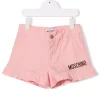 ( Nouvelle Collection ) Moschino Kids 50209 Sugar Rose Short Volanté En Jean Enfant