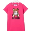 ( Nouvelle Collection ) Moschino Kids 50557 ROSA Robe-sweat à Logo Imprimé Enfant