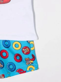 ( Nouvelle Collection ) Moschino Kids Survêtement à Imprimé Teddy Bear 82787 ACQUA -Moschino Kids Soldes Boutique 18019558 38085563 600