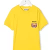 ( Nouvelle Collection ) Moschino Kids 51680 CURRY T-shirt à Imprimé Teddy Bear Enfant -Moschino Kids Soldes Boutique 18019574 38103645 600