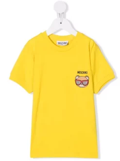 ( Nouvelle Collection ) Moschino Kids 51680 CURRY T-shirt à Imprimé Teddy Bear Enfant