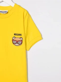 ( Nouvelle Collection ) Moschino Kids 51680 CURRY T-shirt à Imprimé Teddy Bear Enfant -Moschino Kids Soldes Boutique 18019574 38106138 600