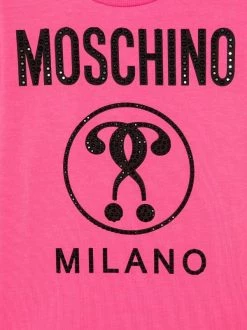 ( Nouvelle Collection ) Moschino Kids 50557 ROSA T-shirt à Logo Imprimé Enfant -Moschino Kids Soldes Boutique 18019590 38103885 600