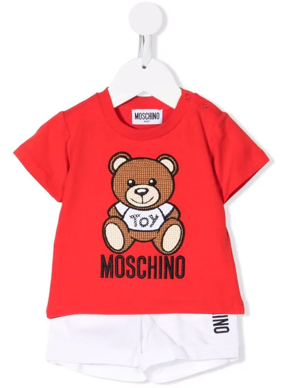 ( Nouvelle Collection ) Moschino Kids Survêtement à Imprimé Teddy Bear 50109 ROSSO 3 ( Nouvelle Collection ) Moschino Kids Survêtement à Imprimé Teddy Bear 50109 ROSSO