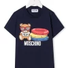 ( Nouvelle Collection ) Moschino Kids 40016 BLU NAVY T-shirt à Imprimé Teddy Bear Enfant -Moschino Kids Soldes Boutique 18020730 38106120 600