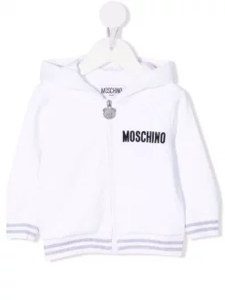 ( Nouvelle Collection ) Moschino Kids Hoodie à Motif Teddy Bear Brodé 10101 BIANCO OTTICO