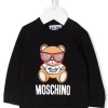( Nouvelle Collection ) Moschino Kids Sweat à Imprimé Teddy Bear 60100 NERO -Moschino Kids Soldes Boutique 18021215 38100346 600