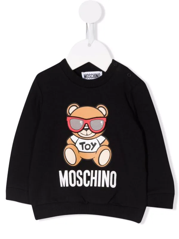 ( Nouvelle Collection ) Moschino Kids Sweat à Imprimé Teddy Bear 60100 NERO 3 ( Nouvelle Collection ) Moschino Kids Sweat à Imprimé Teddy Bear 60100 NERO