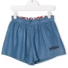 ( Nouvelle Collection ) Moschino Kids 40023 AZZURRO CIELO Short évasé à Logo Imprimé Enfant -Moschino Kids Soldes Boutique 18022048 38100778 600