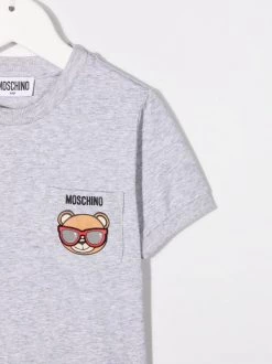 ( Nouvelle Collection ) Moschino Kids 60926 GRIGIO CHIARO MELANG T-shirt à Imprimé Teddy Bear Enfant -Moschino Kids Soldes Boutique 18027627 38174387 600