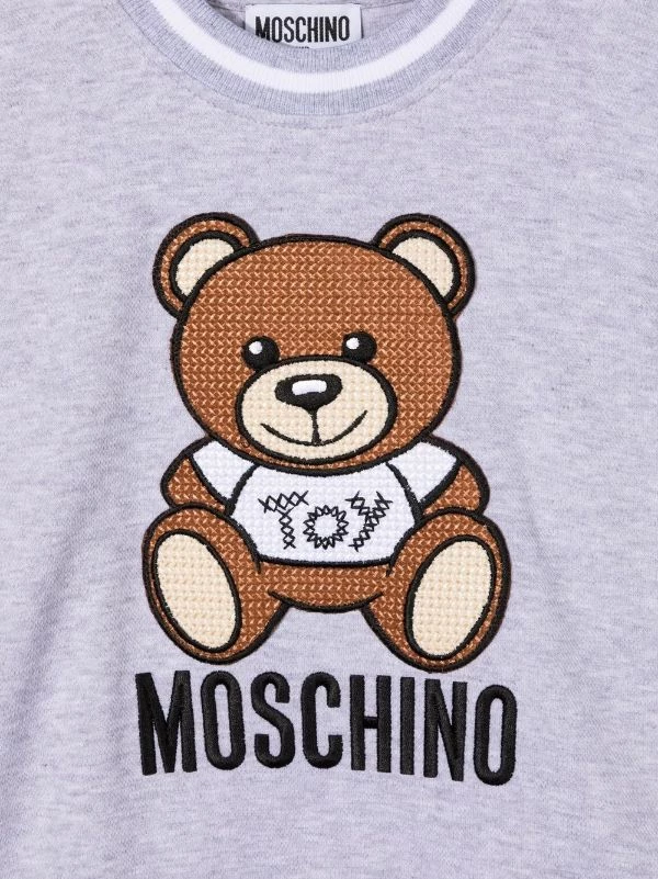( Nouvelle Collection ) Moschino Kids Sweat Teddy à Logo Brodé 60926 GRIGIO CHIARO MELANGE 5 ( Nouvelle Collection ) Moschino Kids Sweat Teddy à Logo Brodé 60926 GRIGIO CHIARO MELANGE – Image 3