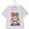 ( Nouvelle Collection ) Moschino Kids 60926 GRIGIO CHIARO MELANG T-shirt à Imprimé Teddy Bear Enfant -Moschino Kids Soldes Boutique 18027698 38190204 600