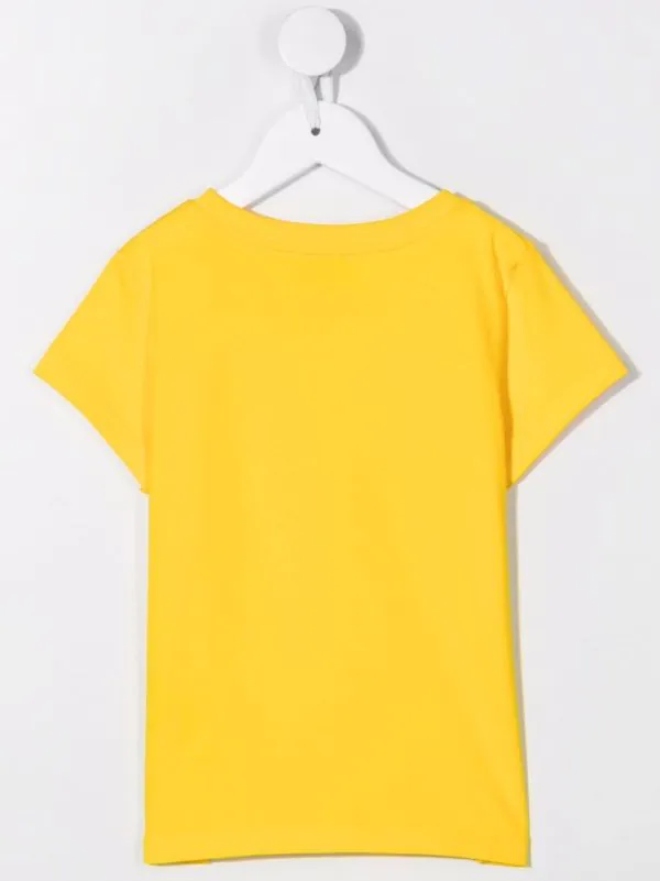 ( Nouvelle Collection ) Moschino Kids T-shirt En Coton à Logo Imprimé 50230 Limon 4 ( Nouvelle Collection ) Moschino Kids T-shirt En Coton à Logo Imprimé 50230 Limon – Image 2