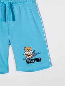 ( Nouvelle Collection ) Moschino Kids Short De Sport à Imprimé Teddy Bear 41008 ACQUA -Moschino Kids Soldes Boutique 18035223 38137424 600