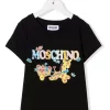 ( Nouvelle Collection ) Moschino Kids 60100 NERO T-shirt à Logo Imprimé Enfant -Moschino Kids Soldes Boutique 18040703 38152744 600