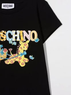 ( Nouvelle Collection ) Moschino Kids 60100 NERO T-shirt à Logo Imprimé Enfant -Moschino Kids Soldes Boutique 18040703 38154395 600
