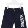 ( Nouvelle Collection ) Moschino Kids 40016 BLUE NAVY Bermuda à Logo Imprimé Enfant -Moschino Kids Soldes Boutique 18043070 38181097 600