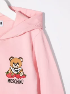 ( Nouvelle Collection ) Moschino Kids 50209 SUGAR ROSE Hoodie Volanté à Logo Imprimé Enfant -Moschino Kids Soldes Boutique 18048292 38531456 600