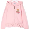 ( Nouvelle Collection ) Moschino Kids 50209 SUGAR ROSE Hoodie Volanté à Logo Imprimé Enfant