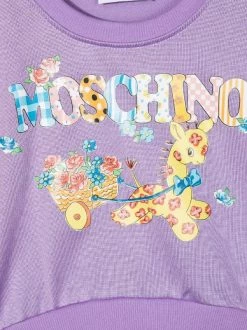 ( Nouvelle Collection ) Moschino Kids 50358 LILLA Sweat à Logo Imprimé Enfant -Moschino Kids Soldes Boutique 18048849 38148927 600