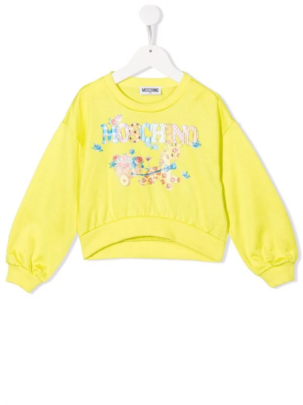 ( Nouvelle Collection ) Moschino Kids 30205 VERDE Sweat à Logo Imprimé Enfant 3 ( Nouvelle Collection ) Moschino Kids 30205 VERDE Sweat à Logo Imprimé Enfant