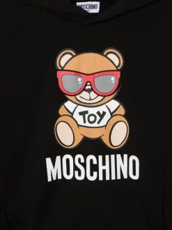 ( Nouvelle Collection ) Moschino Kids Hoodie à Imprimé Teddy Bear 60100 NERO -Moschino Kids Soldes Boutique 18049499 38358914 600