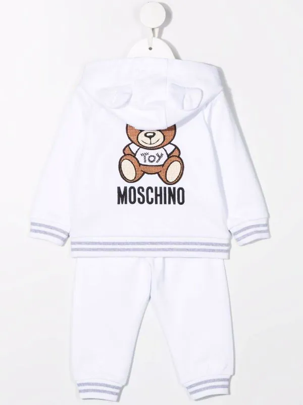 ( Nouvelle Collection ) Moschino Kids 10101 BIANCO Survêtement Imprimé à Capuche Enfant 4 ( Nouvelle Collection ) Moschino Kids 10101 BIANCO Survêtement Imprimé à Capuche Enfant – Image 2