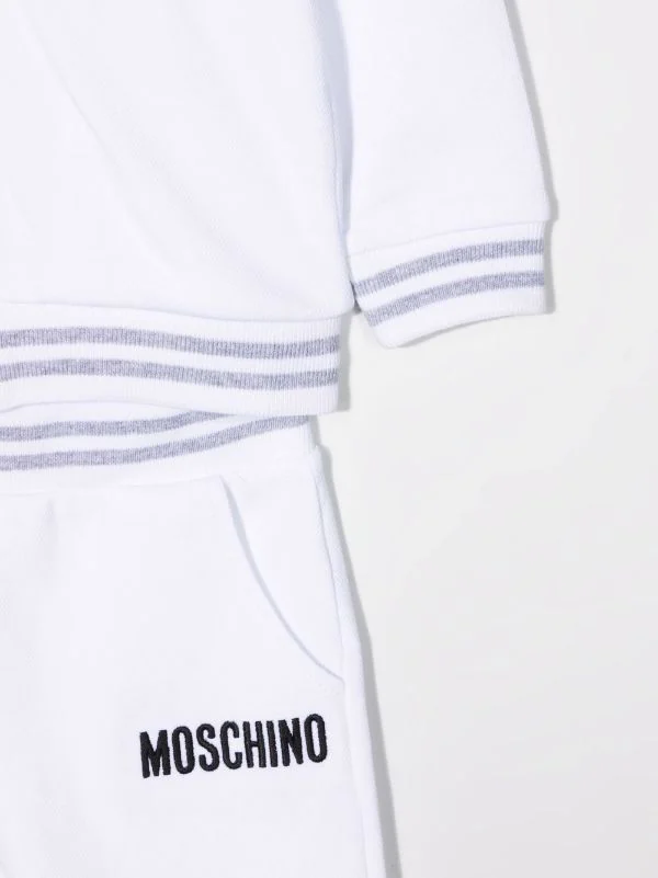 ( Nouvelle Collection ) Moschino Kids 10101 BIANCO Survêtement Imprimé à Capuche Enfant 5 ( Nouvelle Collection ) Moschino Kids 10101 BIANCO Survêtement Imprimé à Capuche Enfant – Image 3