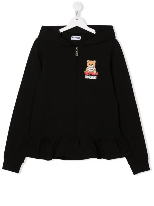( Nouvelle Collection ) Moschino Kids 60100 NERO Hoodie à Ourlet évasé Enfant 3 ( Nouvelle Collection ) Moschino Kids 60100 NERO Hoodie à Ourlet évasé Enfant