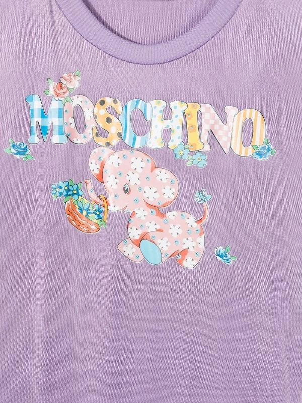 ( Nouvelle Collection ) Moschino Kids 50358 LILLA Robe à Logo Imprimé Enfant 5 ( Nouvelle Collection ) Moschino Kids 50358 LILLA Robe à Logo Imprimé Enfant – Image 3