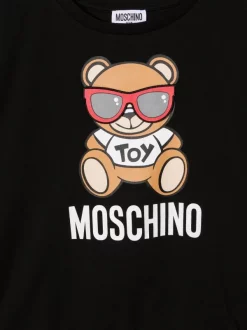 ( Nouvelle Collection ) Moschino Kids 60100 NERO T-shirt à Imprimé Teddy Bear Enfant -Moschino Kids Soldes Boutique 18050071 38362002 600
