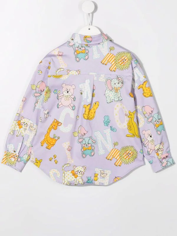 ( Nouvelle Collection ) Moschino Kids Chemise Imprimée à Manches Longues 83263 LILLA 4 ( Nouvelle Collection ) Moschino Kids Chemise Imprimée à Manches Longues 83263 LILLA – Image 2