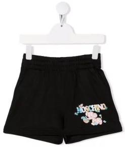 ( Nouvelle Collection ) Moschino Kids Short à Logo Imprimé 60100 NERO