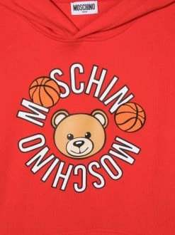 ( Nouvelle Collection ) Moschino Kids Hoodie En Polaire à Imprimé Teddy Bear 50109 RED -Moschino Kids Soldes Boutique 18053518 38386361 600