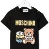 ( Nouvelle Collection ) Moschino Kids 60100 X Minions T-shirt à Logo Imprimé Enfant -Moschino Kids Soldes Boutique 18053595 39313510 600