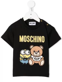 ( Nouvelle Collection ) Moschino Kids 60100 X Minions T-shirt à Logo Imprimé Enfant