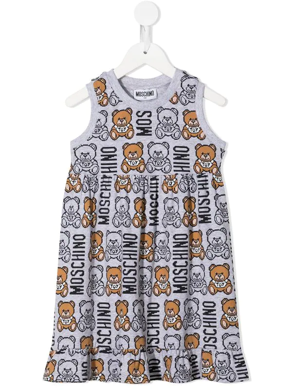 ( Nouvelle Collection ) Moschino Kids Robe à Imprimé Teddy Bear 83419 3 ( Nouvelle Collection ) Moschino Kids Robe à Imprimé Teddy Bear 83419