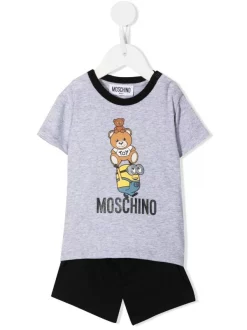 ( Nouvelle Collection ) Moschino Kids Ensemble Haut-short à Logo Imprimé 60100