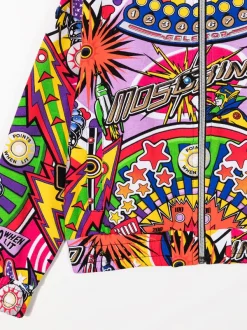 ( Nouvelle Collection ) Moschino Kids Veste Bomber à Imprimé Graphique All-over 83257 MULTICOLOR PIN BALL -Moschino Kids Soldes Boutique 18056659 38433442 600