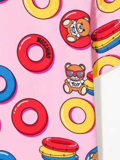 ( Nouvelle Collection ) Moschino Kids 82801 T-shirt Teddy à Imprimé Monogrammé Enfant -Moschino Kids Soldes Boutique 18056666 39312613 600