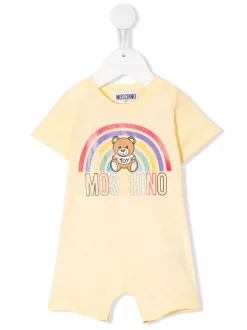 ( Nouvelle Collection ) Moschino Kids Pyjama à Logo Imprimé 50526 YELLOW