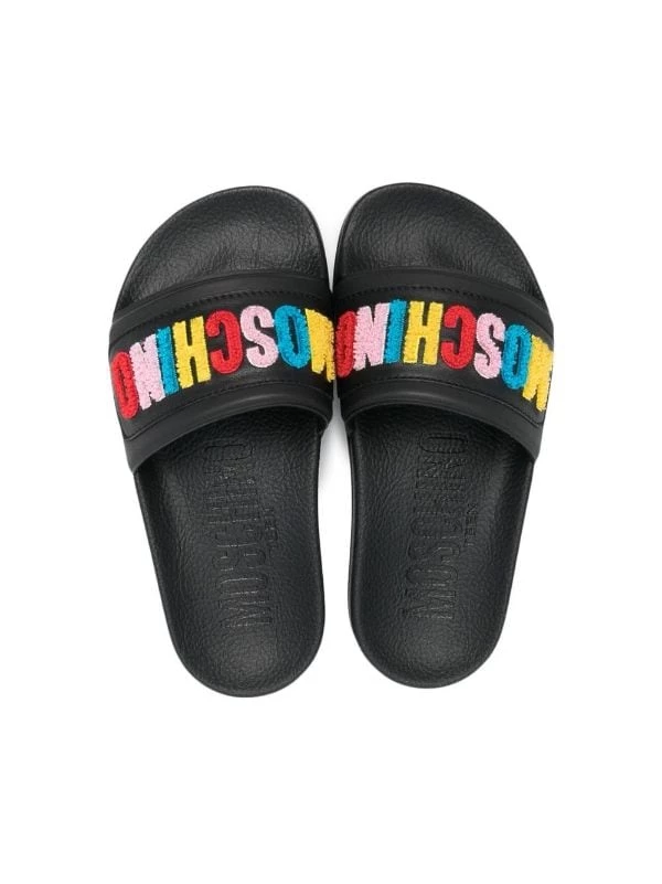 ( Nouvelle Collection ) Moschino Kids NERO/ MULTICOLOR Claquettes à Logo En Relief Enfant 5 ( Nouvelle Collection ) Moschino Kids NERO/ MULTICOLOR Claquettes à Logo En Relief Enfant – Image 3