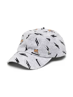 ( Nouvelle Collection ) Moschino Kids Casquette à Logo Imprimé GREY