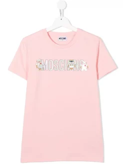( Nouvelle Collection ) Moschino Kids Pink T-shirt à Logo Imprimé Enfant